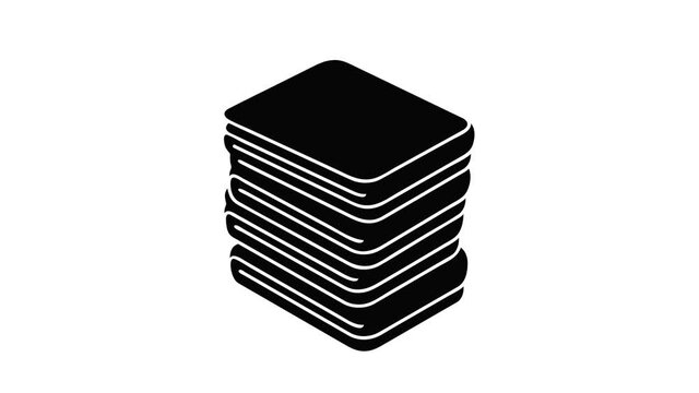 Arranged clothes icon animation isometric black object on white background