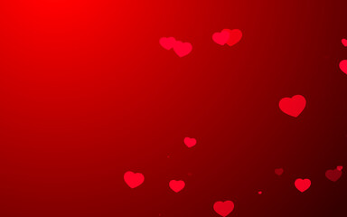 Valentine day red hearts on red background.