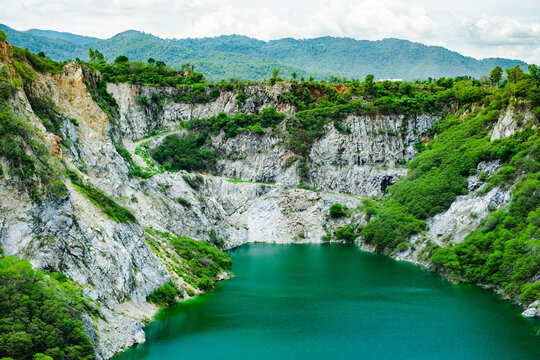Grand Canyon Chonburi is limestone cliff where is popular for tourist traveling Pataya city, Thailand
