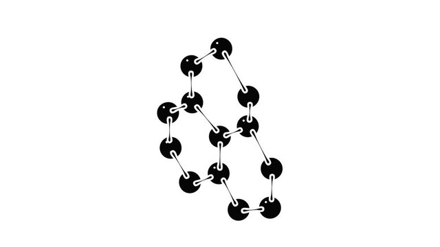 Tryptophan icon animation isometric black object on white background