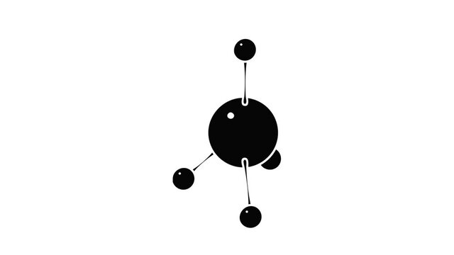 Acetone icon animation isometric black object on white background