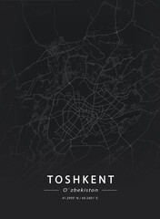 Map of Toshkent, Uzbekistan