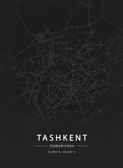 Map of Tashkent, Uzbekistan