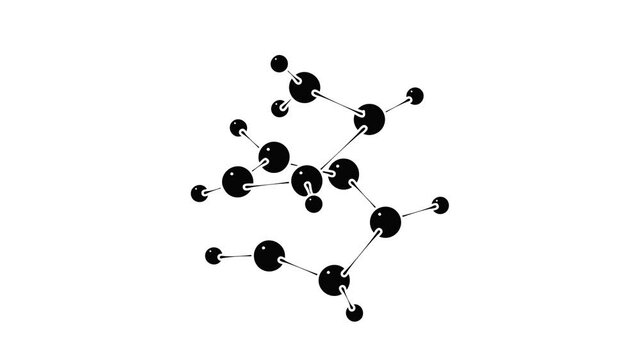 Valine icon animation isometric black object on white background