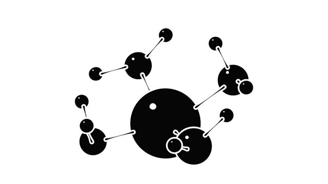 Butane icon animation isometric black object on white background