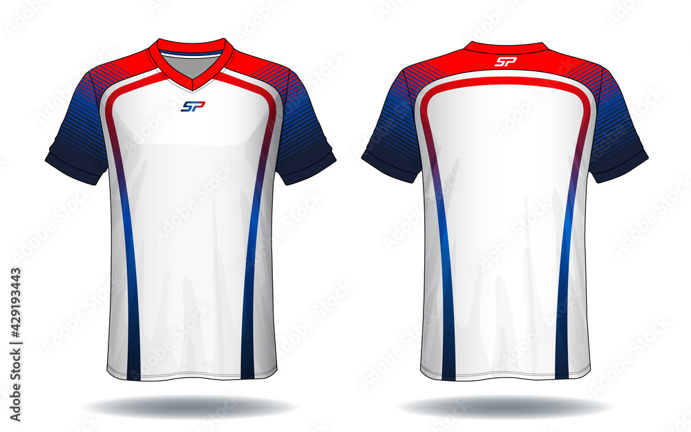 Wall mural soccer jersey template.sport t-shirt design.