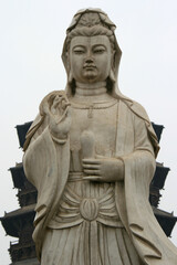Fototapeta na wymiar statue of a goddess at fogong temple in yingxian in china 