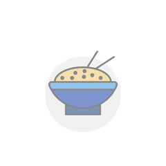 Colorful rice bowl vector icon isolated on white background. Food symbol modern, simple, vector, icon for website design, mobile app, ui. Vector Illustration