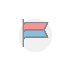 Colorful flag vector icon isolated on white background. Favorite symbol modern, simple, vector, icon for website design, mobile app, ui. Vector Illustration