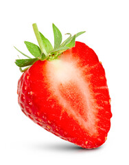 Fresh strawberry isolated on white background with clipping path