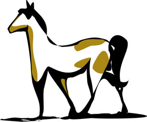 Vector silhouette of a horse for logo or design