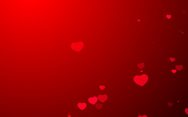 Valentine day red hearts on red background.