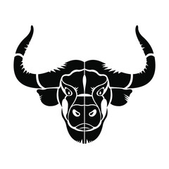 Vector image of a bull head on a white background.