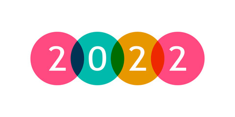 Fototapeta premium 2022 Happy New Year. Vector holiday banner