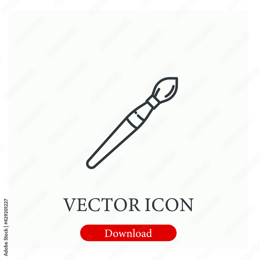 Aufkleber brush vector icon. editable stroke. linear style sign for use on web design and mobile apps, logo. s