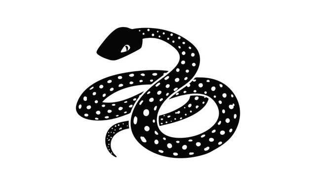 Mexican kingsnake icon animation isometric black object on white background