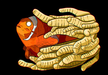 clown fish and anemone