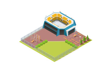 Modern Isometric  Stadiums, arenas and rink set, Web Banners, Suitable for Diagrams, Infographics, Book Illustration, Game Asset, And Other Graphic Related Assets