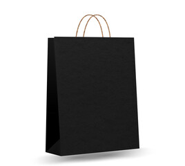 Shopping bag mockups. Paper package isolated on white background. Realistic mockup of craft paper bags.