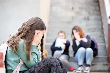 Bullied child at the school.