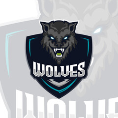 Vector illustration Black Wolves logo mascot