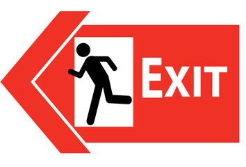 Exit sign vector. exit way symbol