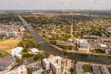 Aerial landscape North Miami Glades River