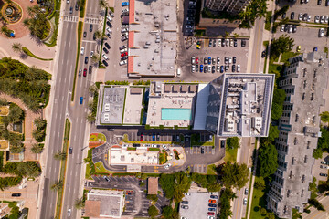Aerial overhead photo Residence Inn by Marriott Miami Sunny Isles Beach pool deck