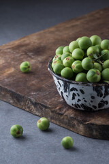 turkey berry, also called wild eggplant or pea eggplant, cup full of round vegetable