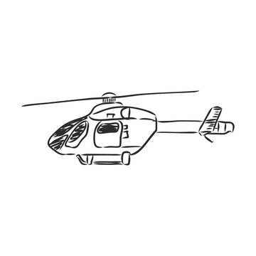helicopter illustration sketch. helicopter vector sketch on white background