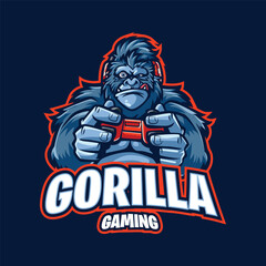 Gorilla gaming mascot logo illustration © Issar