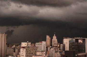 storm clouds over city