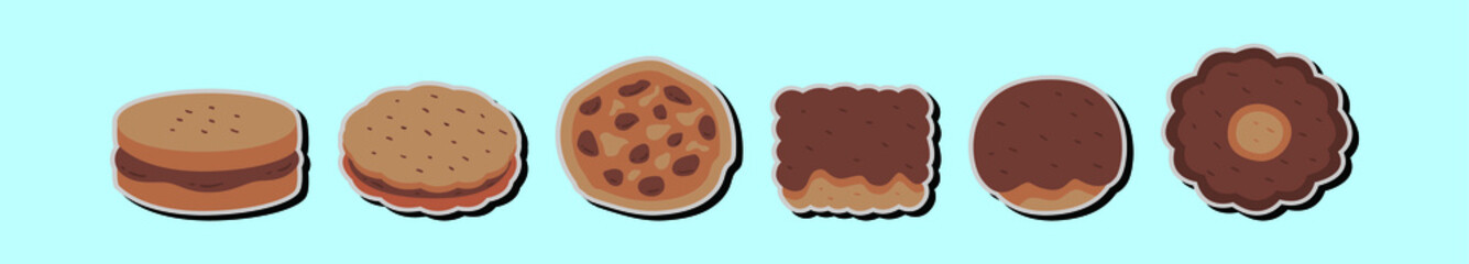 set of scone cartoon icon design template with various models. vector illustration isolated on blue background
