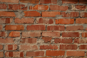 Texture of old red brick wall