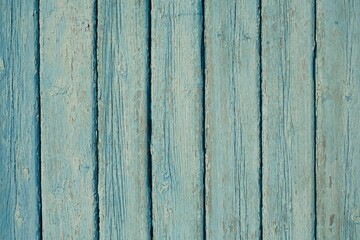 Naklejka premium Texture of old wooden planks painted in blue
