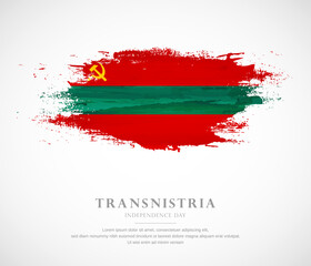 Abstract watercolor brush stroke flag for independence day of Transnistria