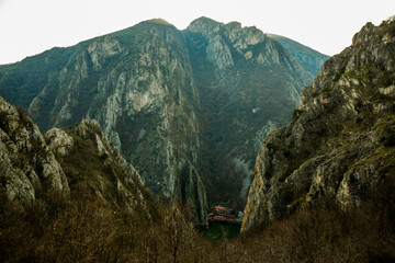 MATKA CANYON, SKOPJE REGION, NORTH MACEDONIA: Beautiful Old monastery in the mountains