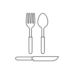 spoon and fork Icon with five stars Vector Illustration Logo Template on white background.