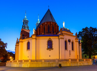 Gothic cathedral of Virgin Mary Assumption and St. Wojciech at Lech Hill in old town historic city center of Gniezno in Grater Poland region