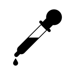 medicine pipette vector icon isolated on white background.