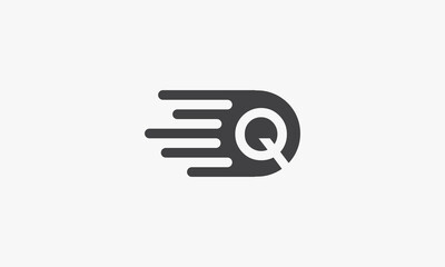 quick Q letter logo concept isolated on white background. © Rasendria