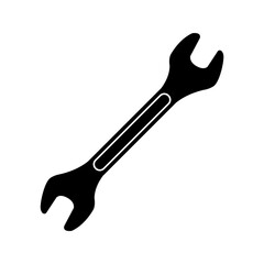wrench vector. wrench icon. wrench silhouette. isolated on white background.