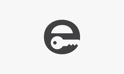 key E letter logo design concept isolated on white background.
