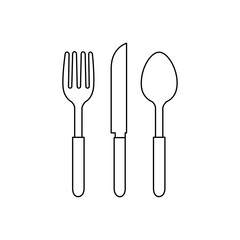 spoon and fork Icon with five stars Vector Illustration Logo Template on white background.