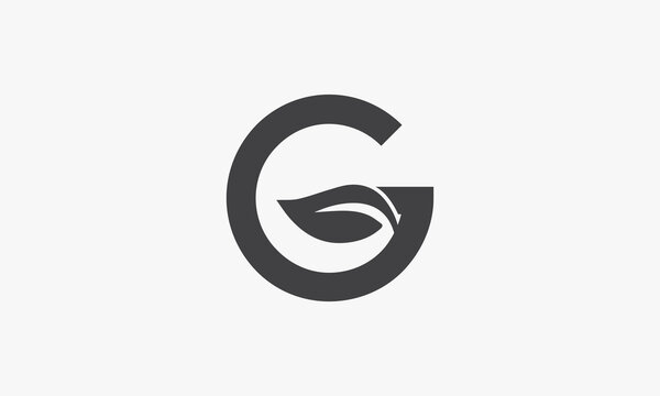 G letter leaf icon logo design concept on white background.