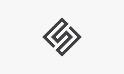 square line letter S logo concept isolated on white background.