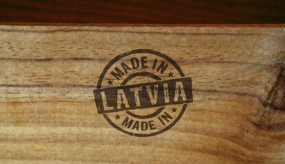 Made in Latvia stamp and stamping