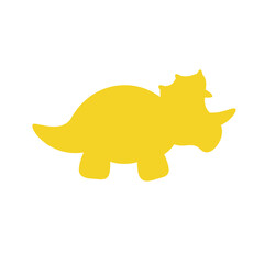 Blank baby dinosaur silhouette for add cute text for kids. Isolated on background.