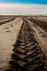 wheel-marked sand path