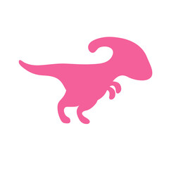 Blank baby dinosaur silhouette for add cute text for kids. Isolated on background.